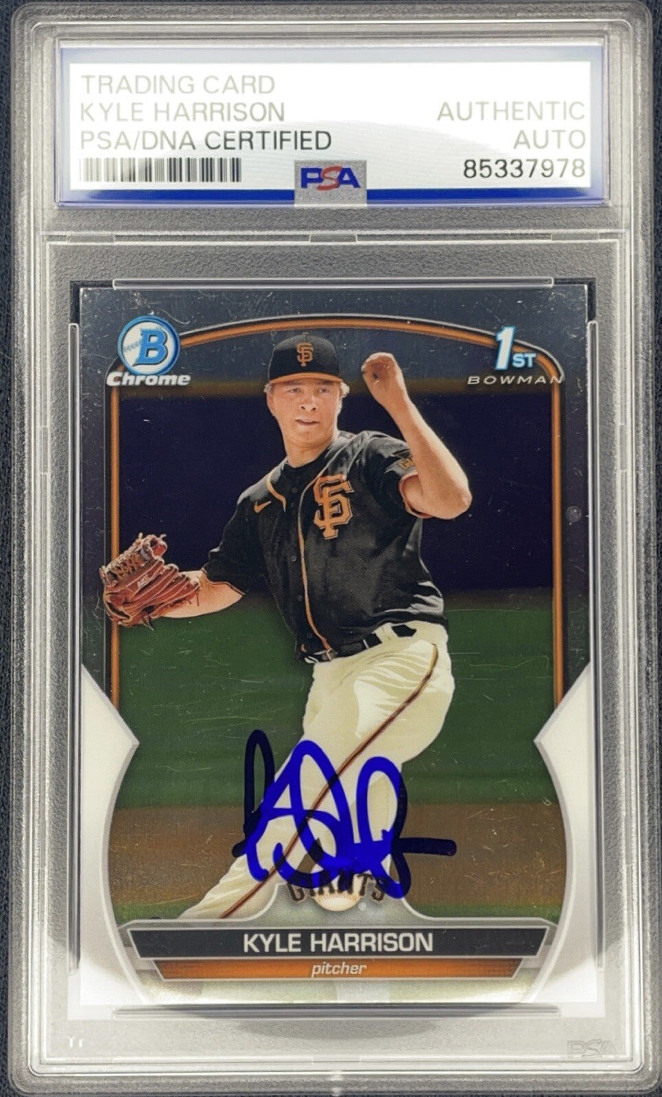 Kyle Harrison Signed 2023 1st Bowman Chrome #BCP-93 PSA/DNA Autographed