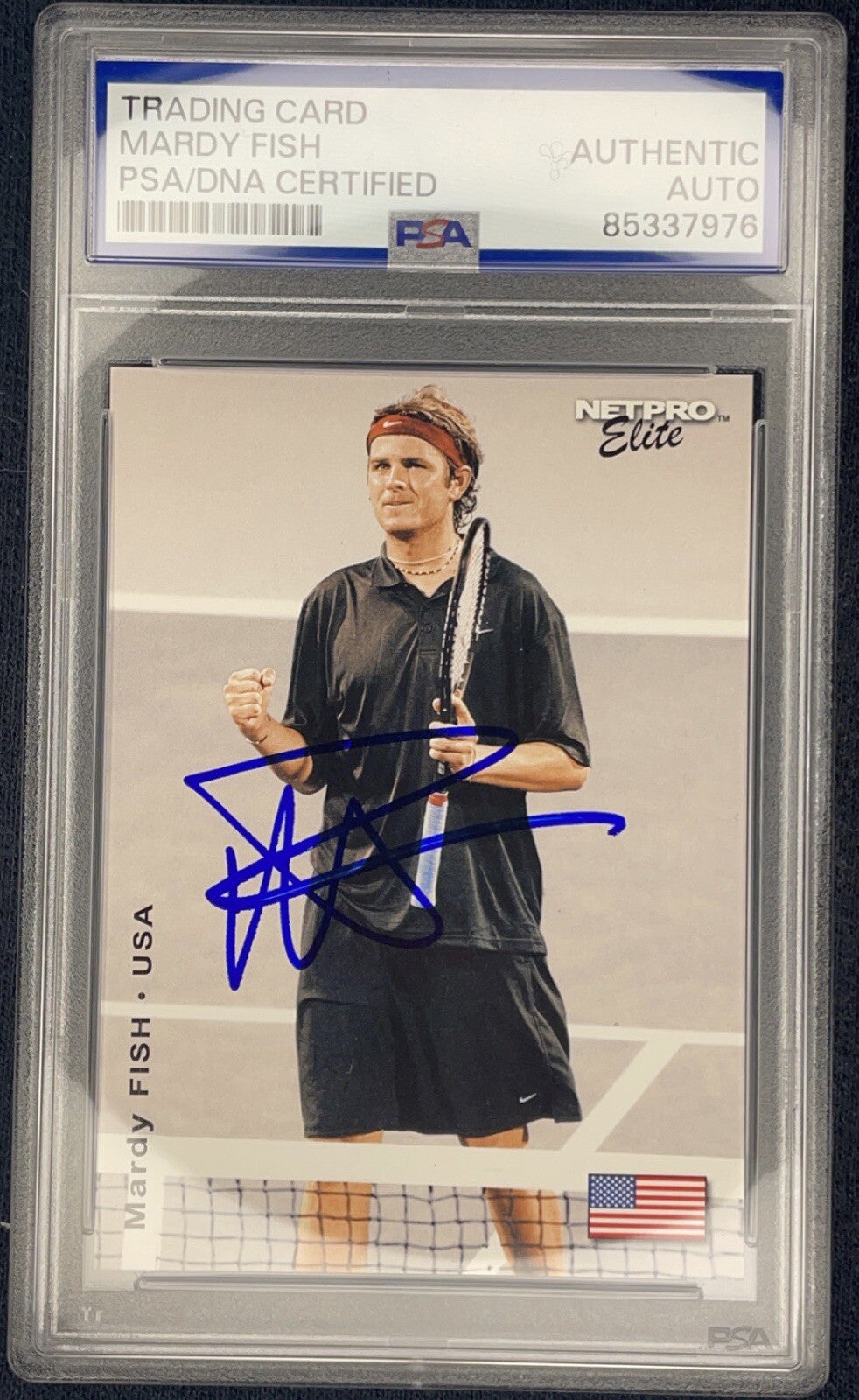 Mardy Fish Signed 2003 Netpro Elite Tennis #E23 PSA/DNA Autographed Davis Cup