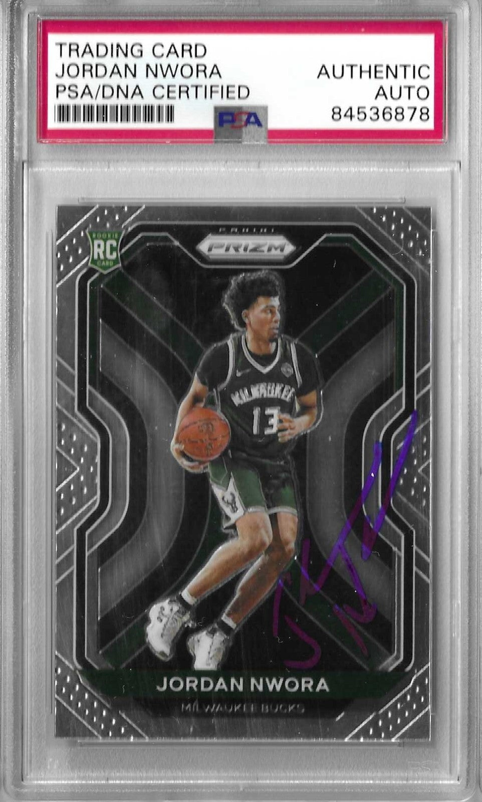 Jordan Nwora Signed Prizm RC PSA/DNA Milwaukee Bucks Autographed #273