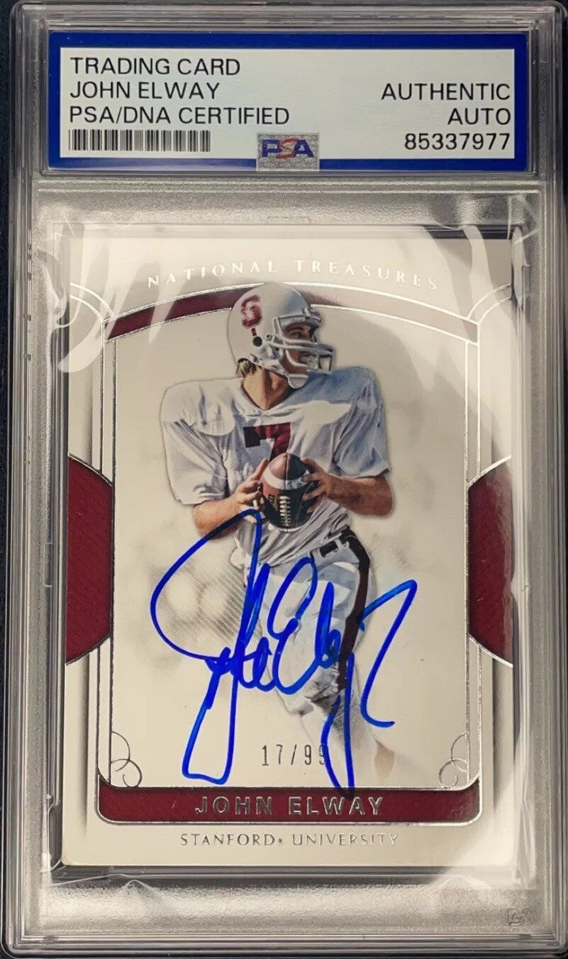 John Elway Signed 2018 Panini National Treasures NT #17 PSA/DNA Autographed