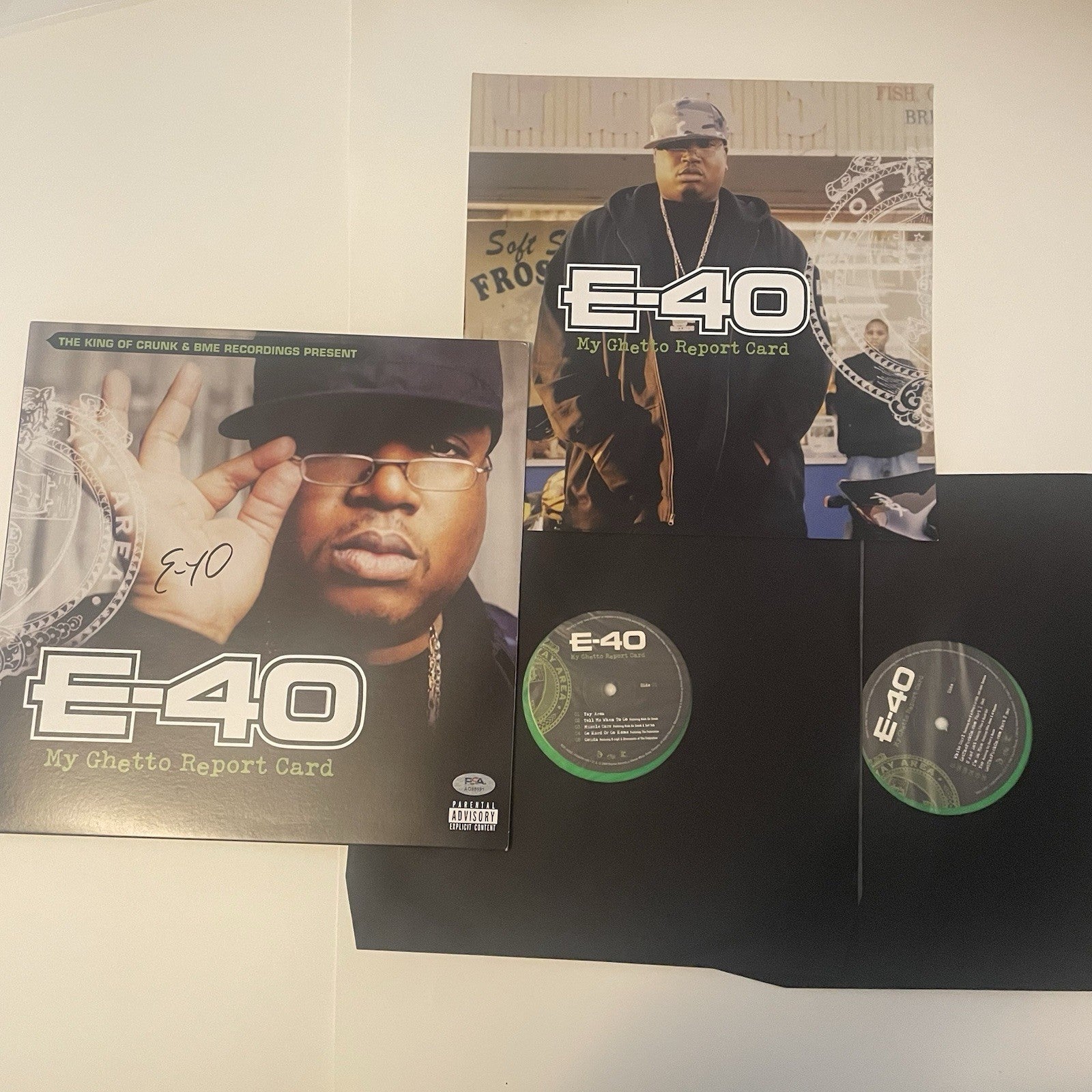 E-40 Signed My Ghetto Report Card LP Vinyl PSA/DNA COA Autographed Album
