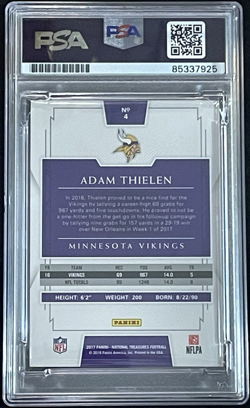 Adam Thielen Signed 2017 Panini National Treasures NT #4 PSA/DNA Autographed