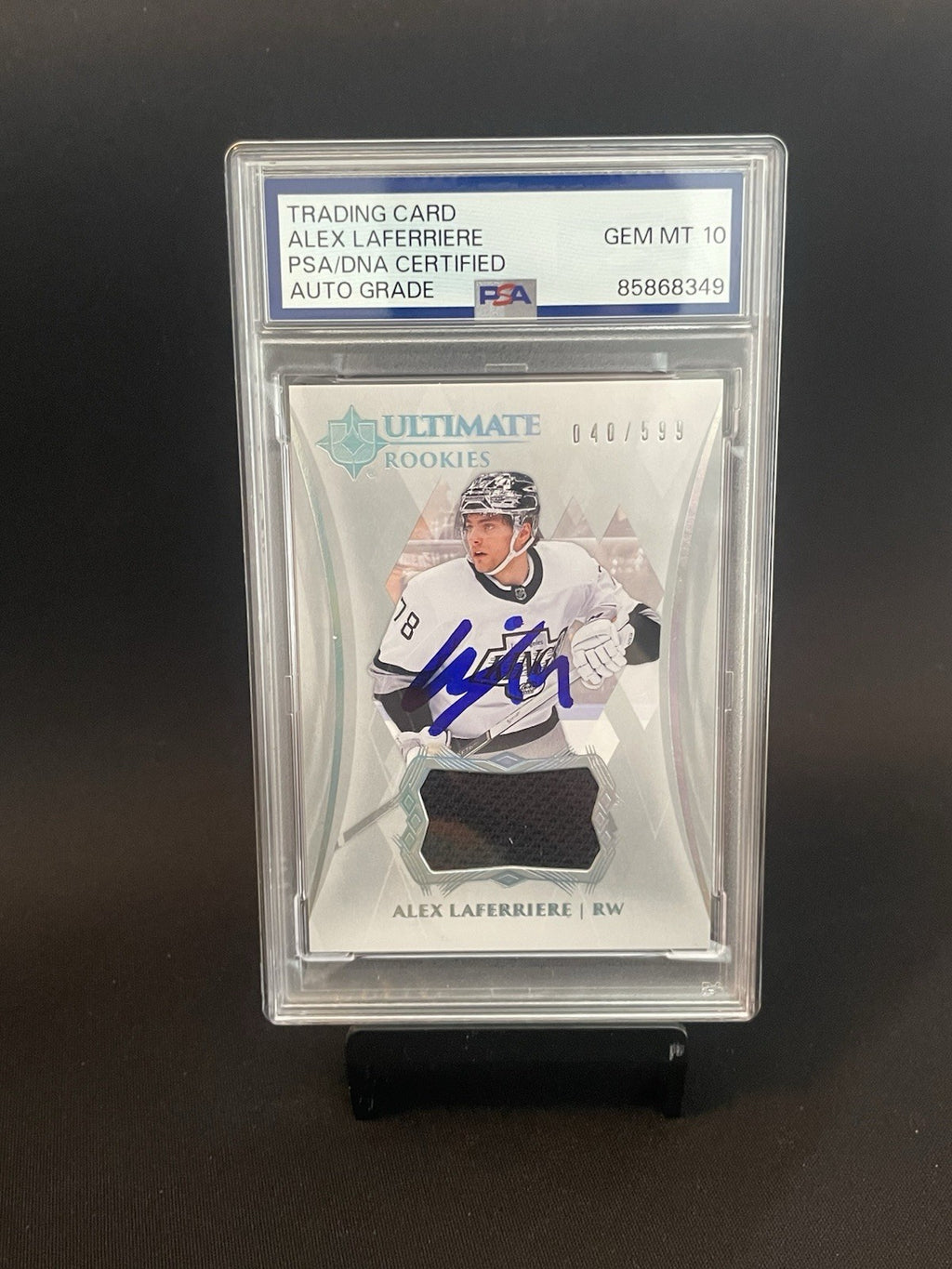 Alex Laferriere Signed 2023 UD Ultimate Rookies Jersey PSA Patch Auto 10 RC /599