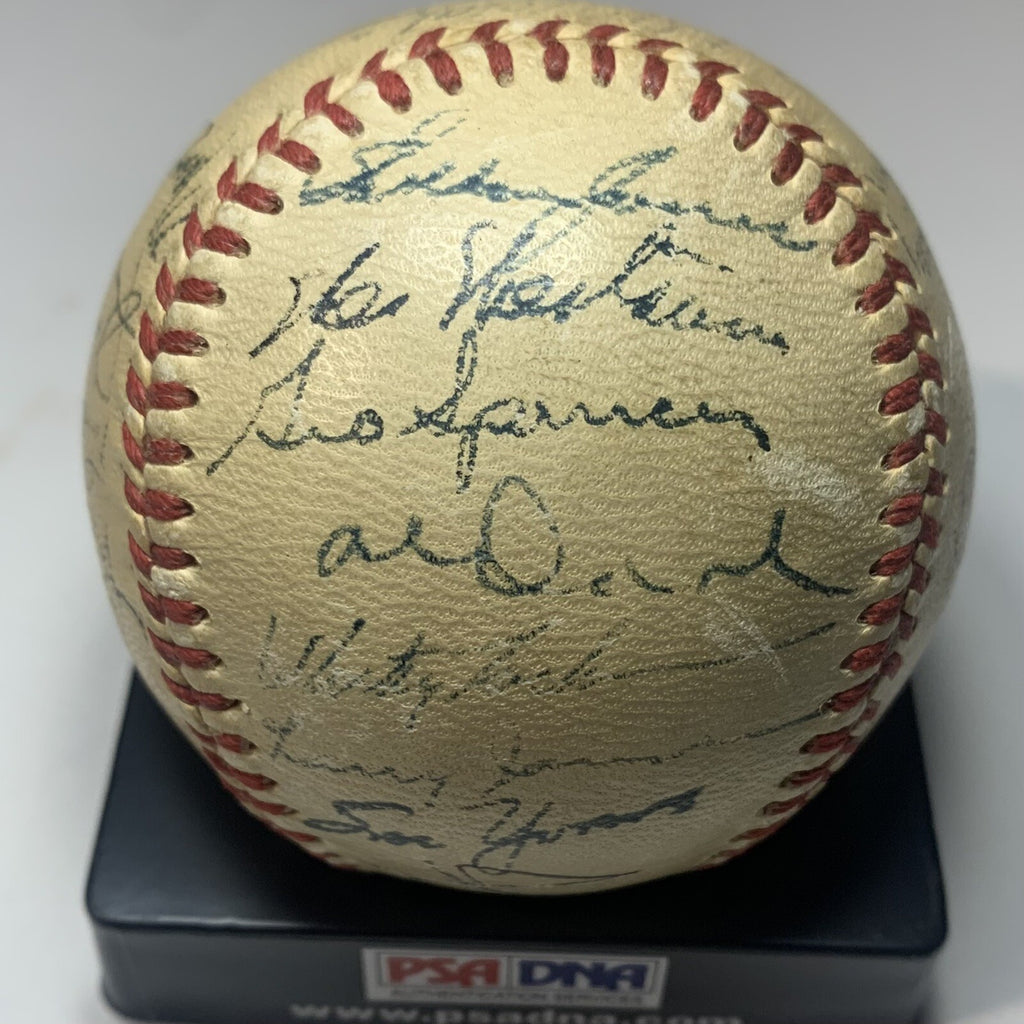 1950 New York Giants Team Signed Baseball PSA/DNA Autographed 27 Sigs with Mays