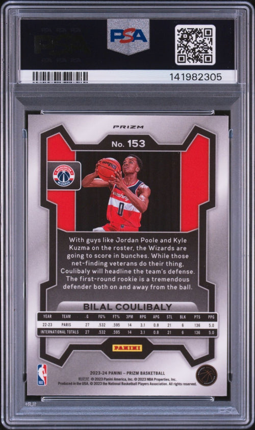 Bilal Coulibaly Signed 2023 Panini Silver Prizm PSA Auto 10 Rookie RC