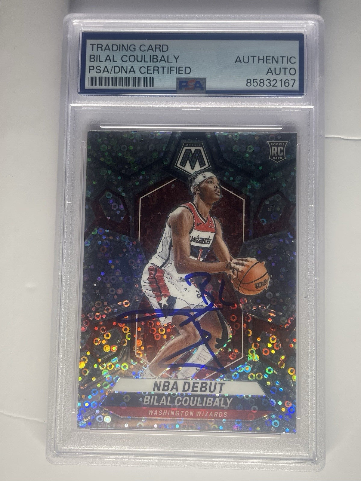 Bilal Coulibaly Signed 2023 NBA Debut Fast Break Silver Disco Mosaic PSA RC #268