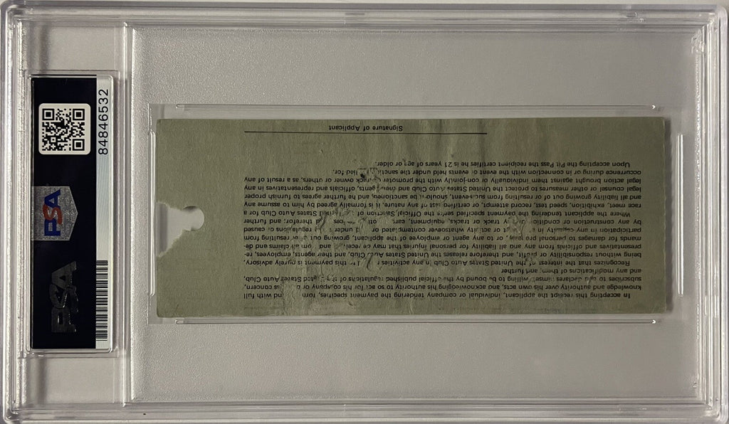Mario Andretti Signed 1969 Pit Pass PSA/DNA Autographed Indy 500 Winner Legend