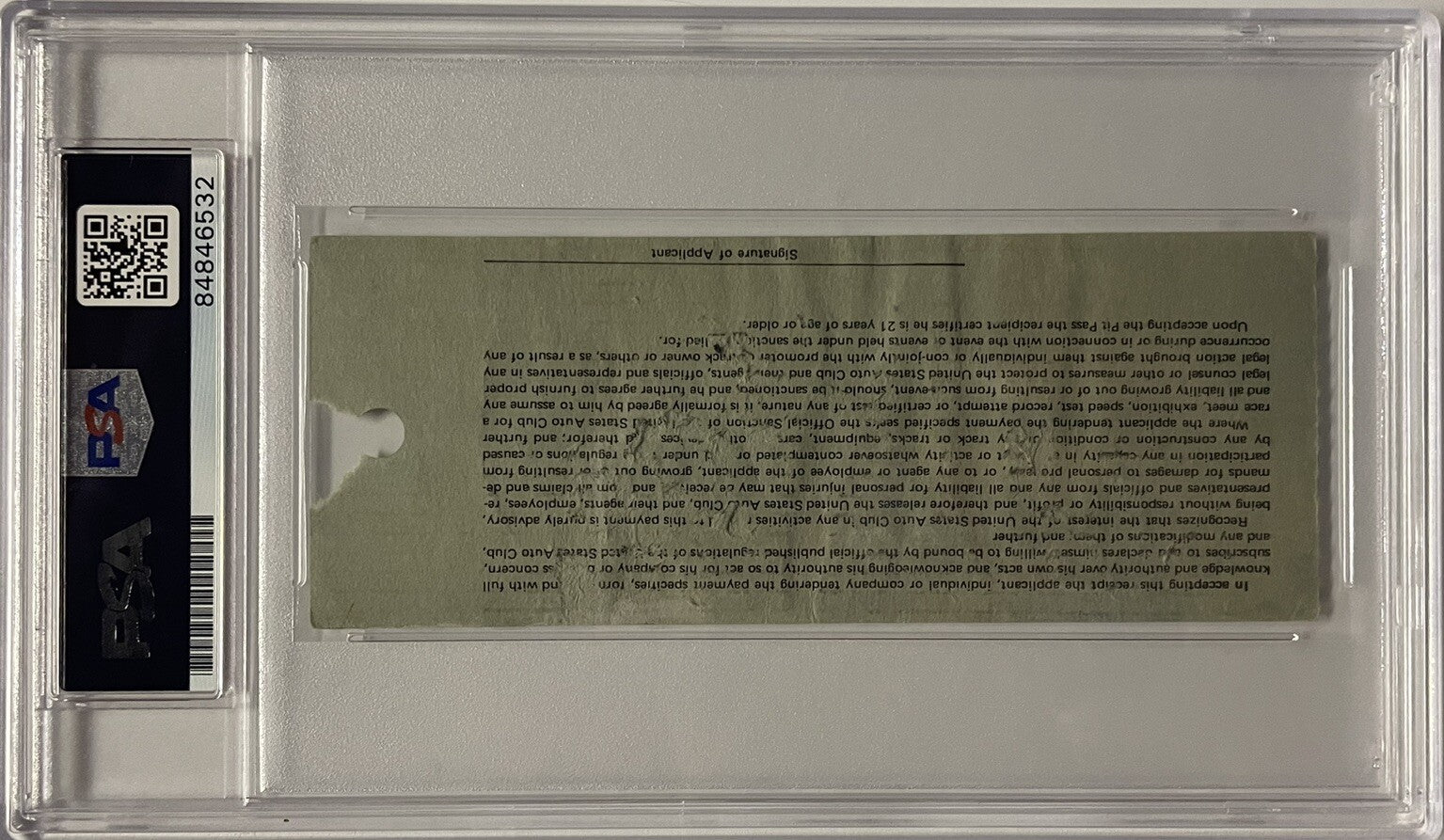Mario Andretti Signed 1969 Pit Pass PSA/DNA Autographed Indy 500 Winner Legend