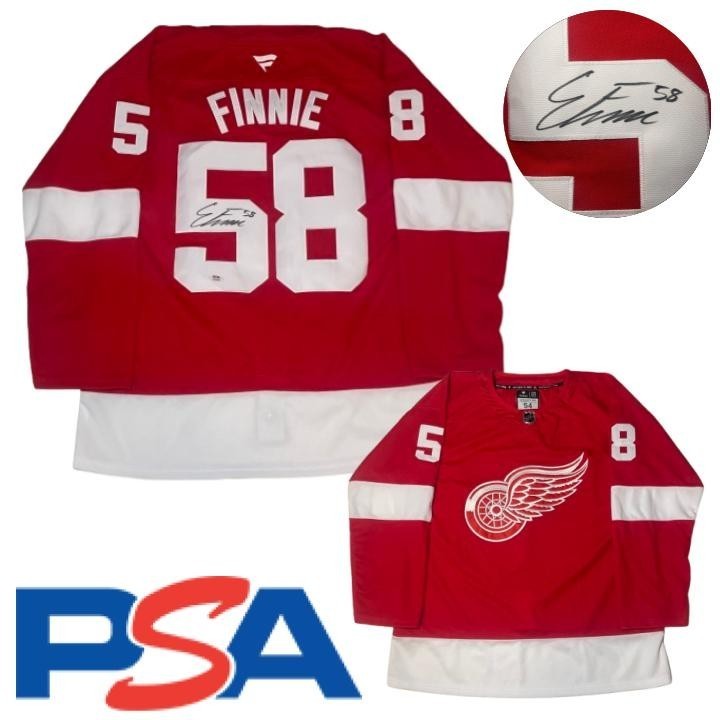 Emmitt Finnie Signed Jersey PSA/DNA Autographed Detroit Red Wings