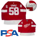 Emmitt Finnie Signed Jersey PSA/DNA Autographed Detroit Red Wings