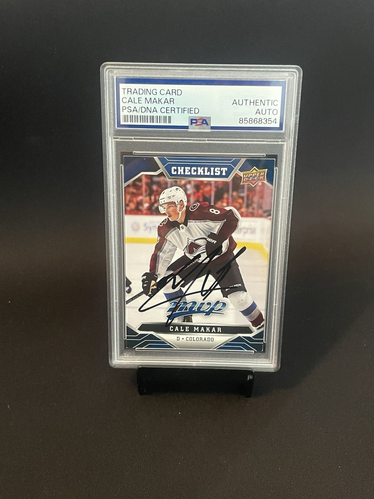 Cale Makar Signed 2019 UD Checklist PSA #250 Rookie RC Avalanche Autographed