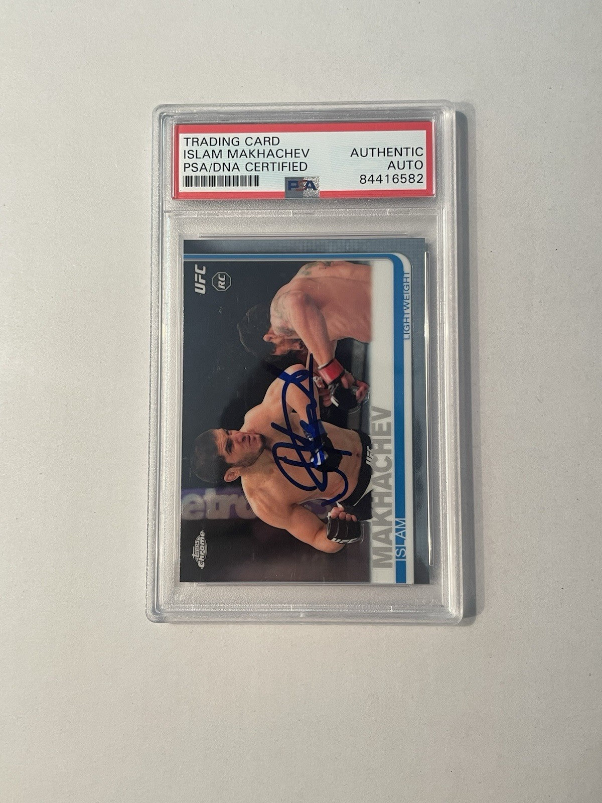 Islam Makhachev Signed 2019 Topps Chrome PSA/DNA Auto Rookie Card RC #92