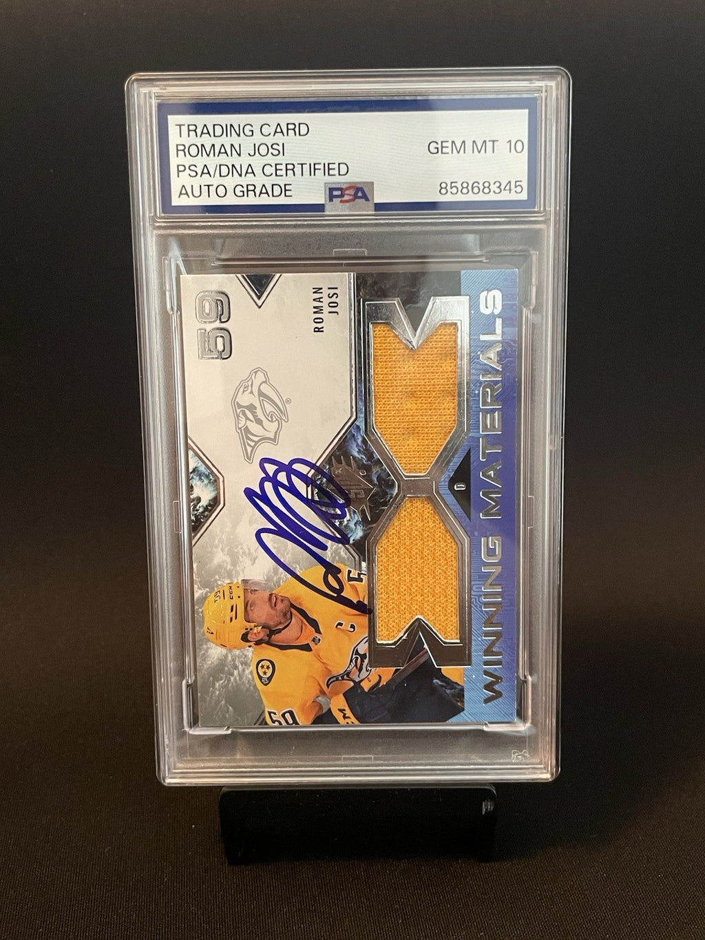 Roman Josi Signed 2021 UD Winning Materials PSA Patch Auto 10 #WM-RJ Autographed