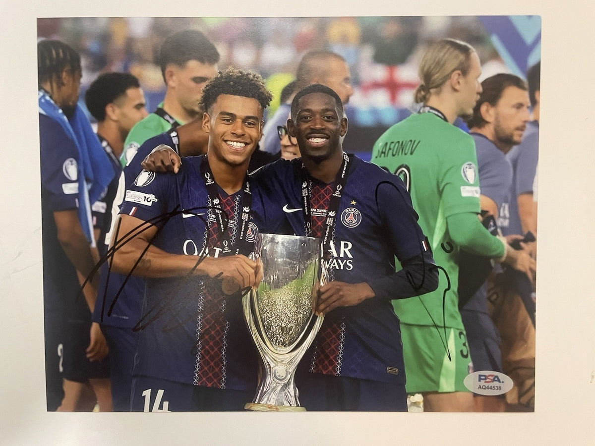 Desire Doue Ousmane Dembele Signed 8x10 Photo PSA/DNA Autographed France PSG