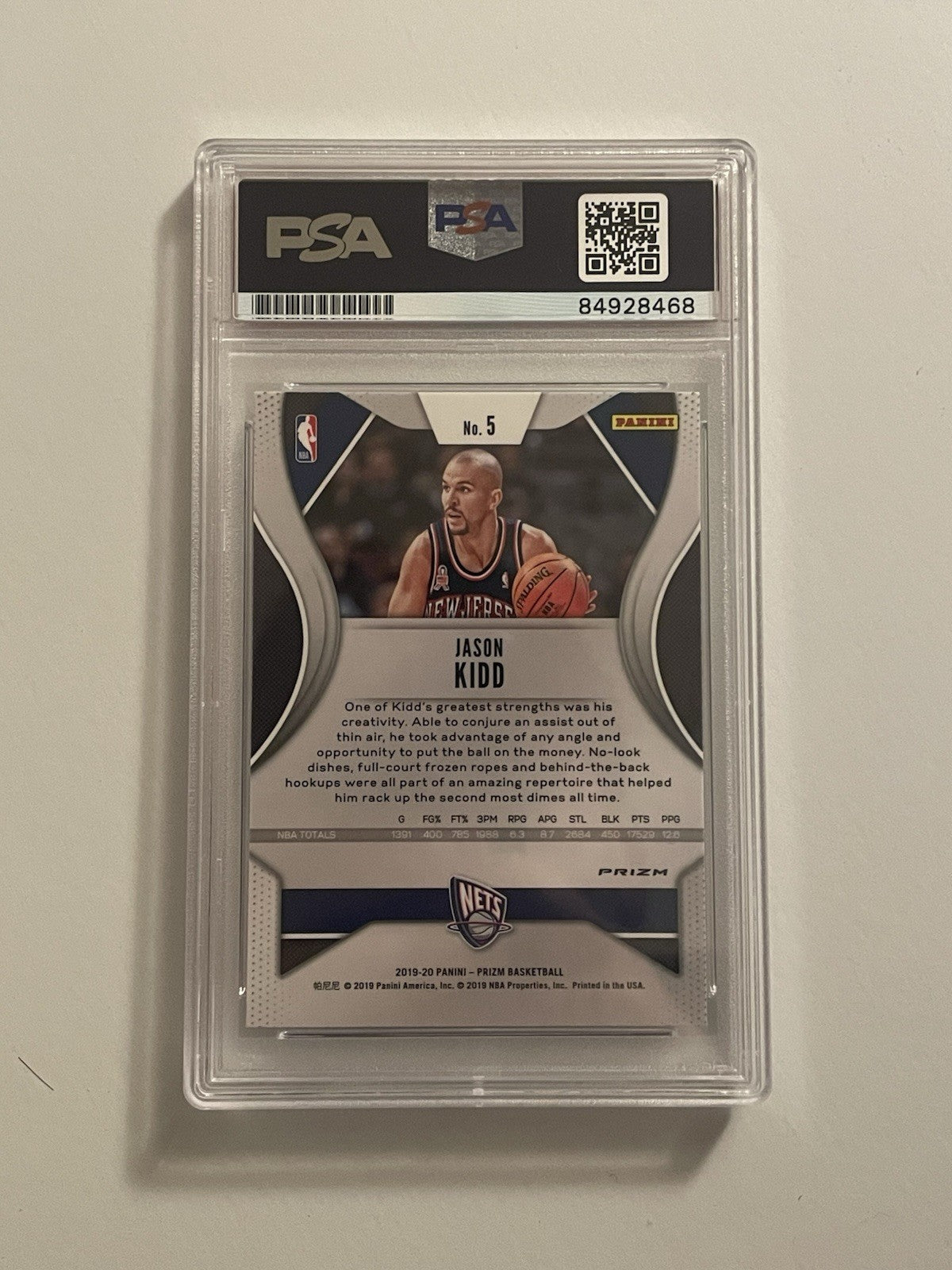 Jason Kidd Signed 2019-20 Silver Prizm #5 PSA/DNA Autographed Card