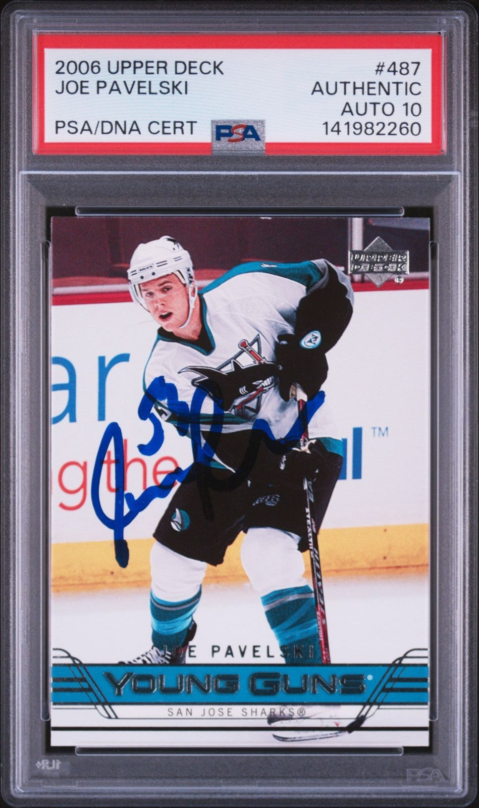 Joe Pavelski Signed 2006 UD Young Guns PSA/DNA Rookie Auto 10 RC #487 SJ Sharks
