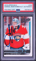 Samuel Montembeault Signed 2018 UD Young Guns PSA #242 Autographed Card