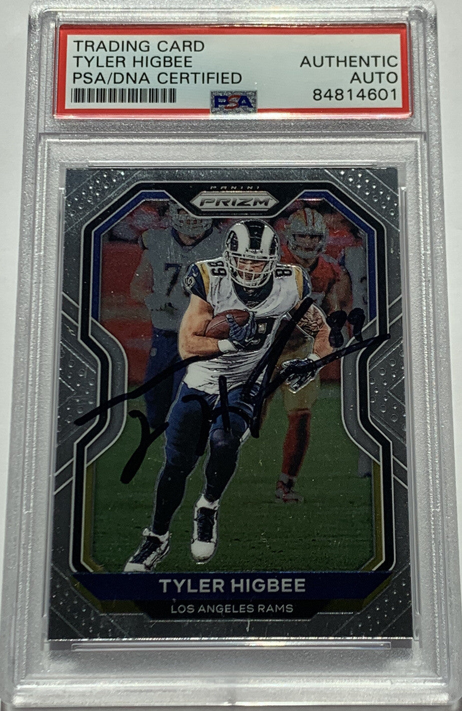 Tyler Higbee Signed 2020 Panini Prizm PSA/DNA Encapsulated Autographed LA Rams