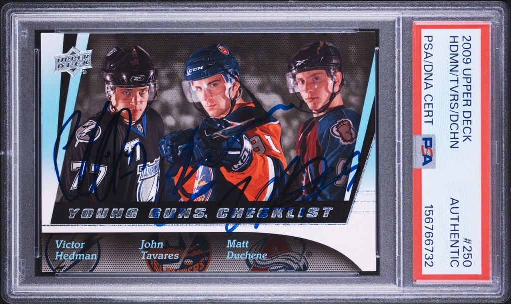 Hedman Tavares Duchene Signed 2009 UD Young Guns PSA #250 Autographed Card