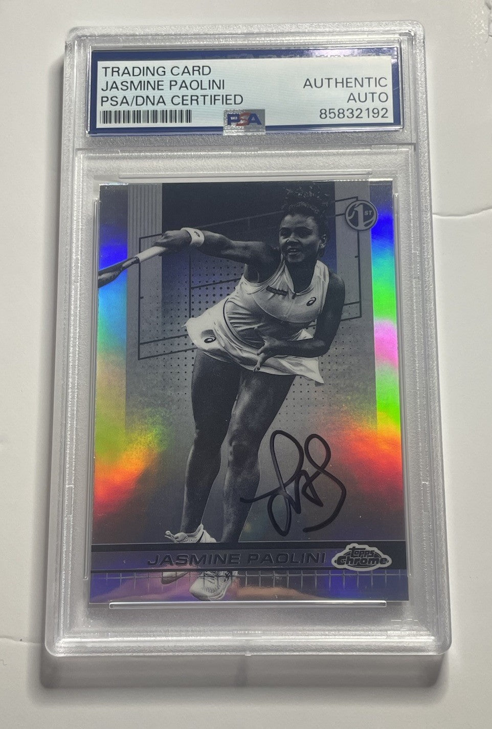 Jasmine Paolini Signed 2024 Topps Chrome Negative Refractor PSA/DNA #192 RC