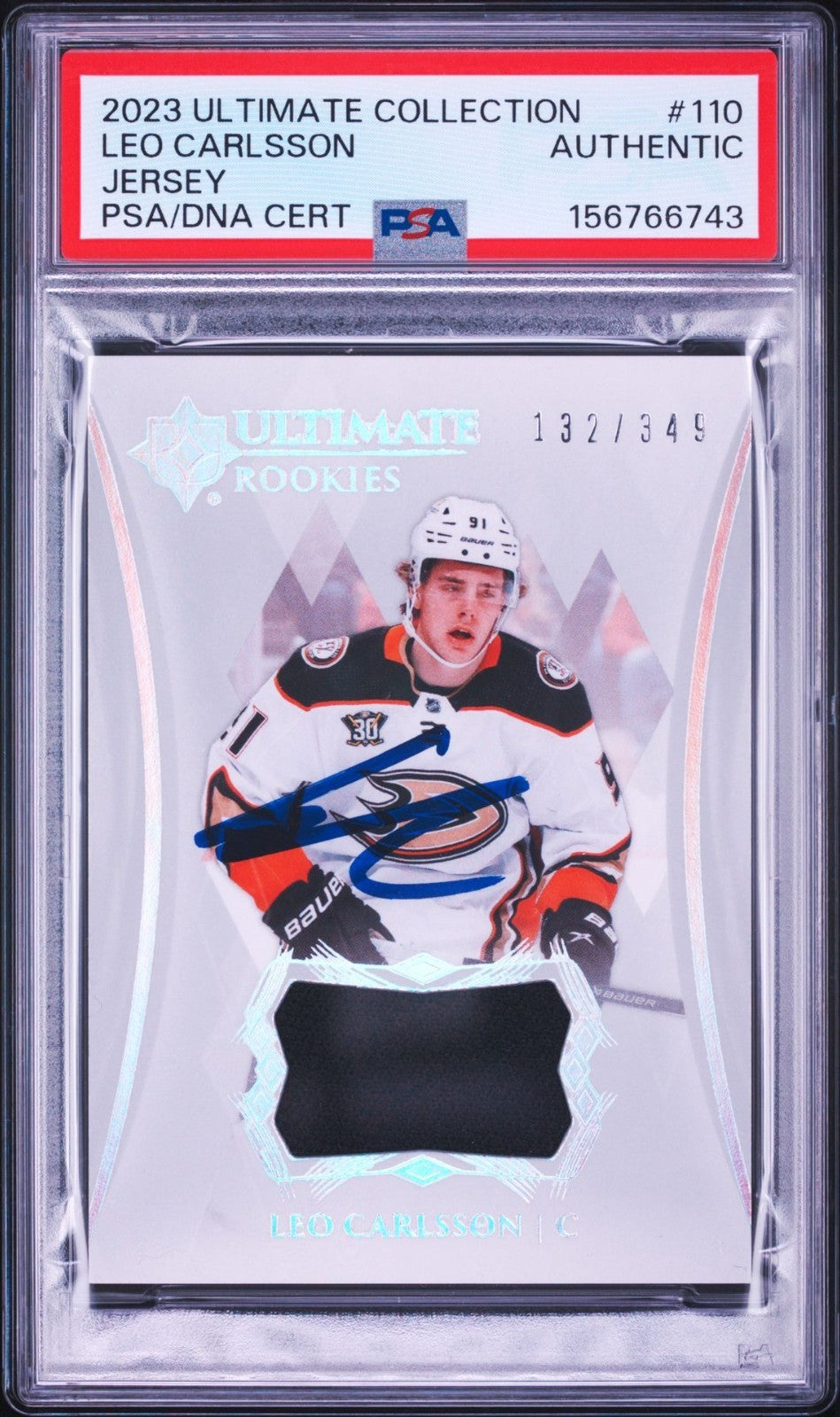 Leo Carlsson Signed 2023 UD Ultimate Collection PSA Patch Auto Rookie RPA #110