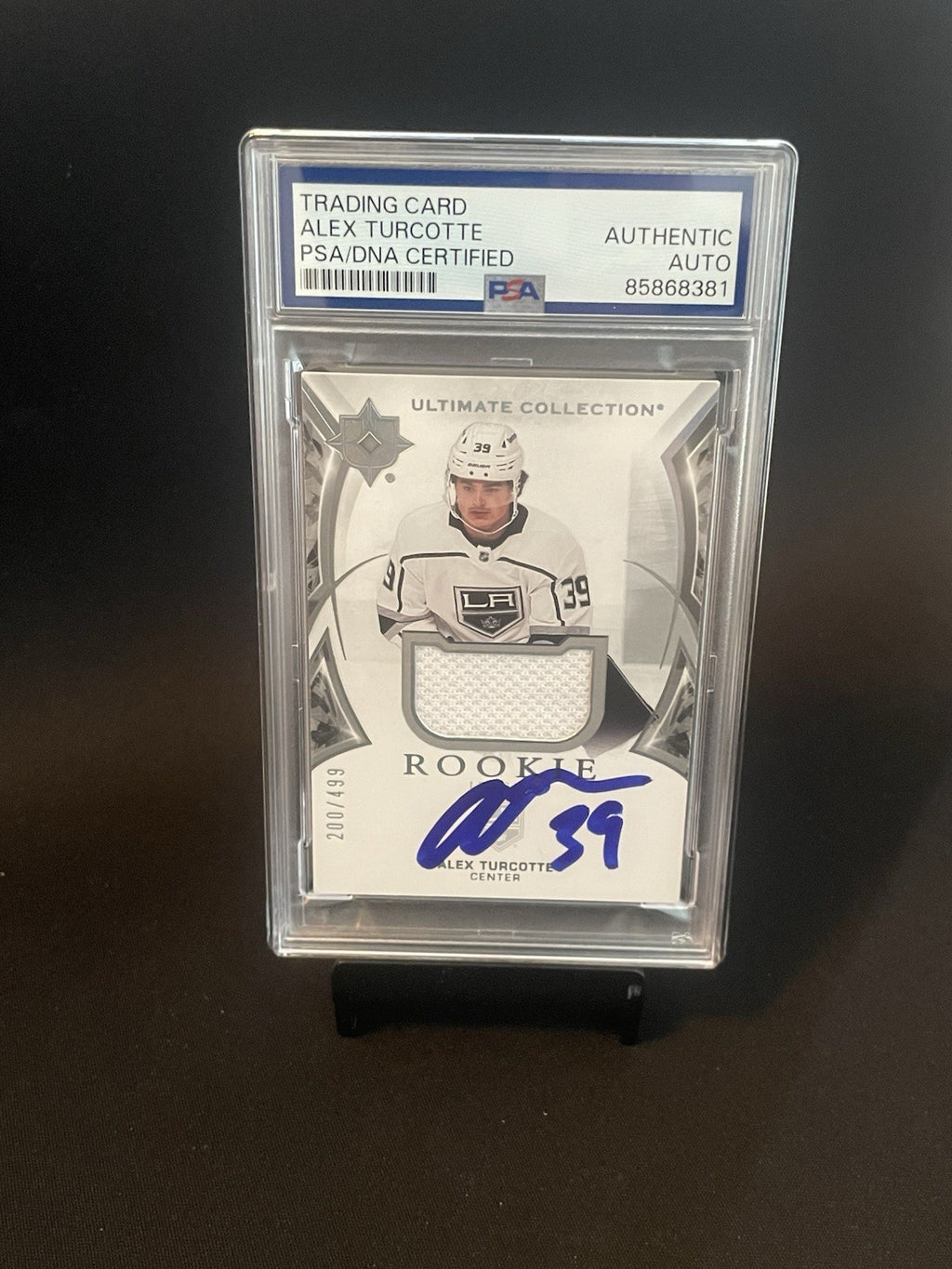 Alex Turcotte Signed 2021 UD Ultimate Collection PSA Patch Autographed LA Kings