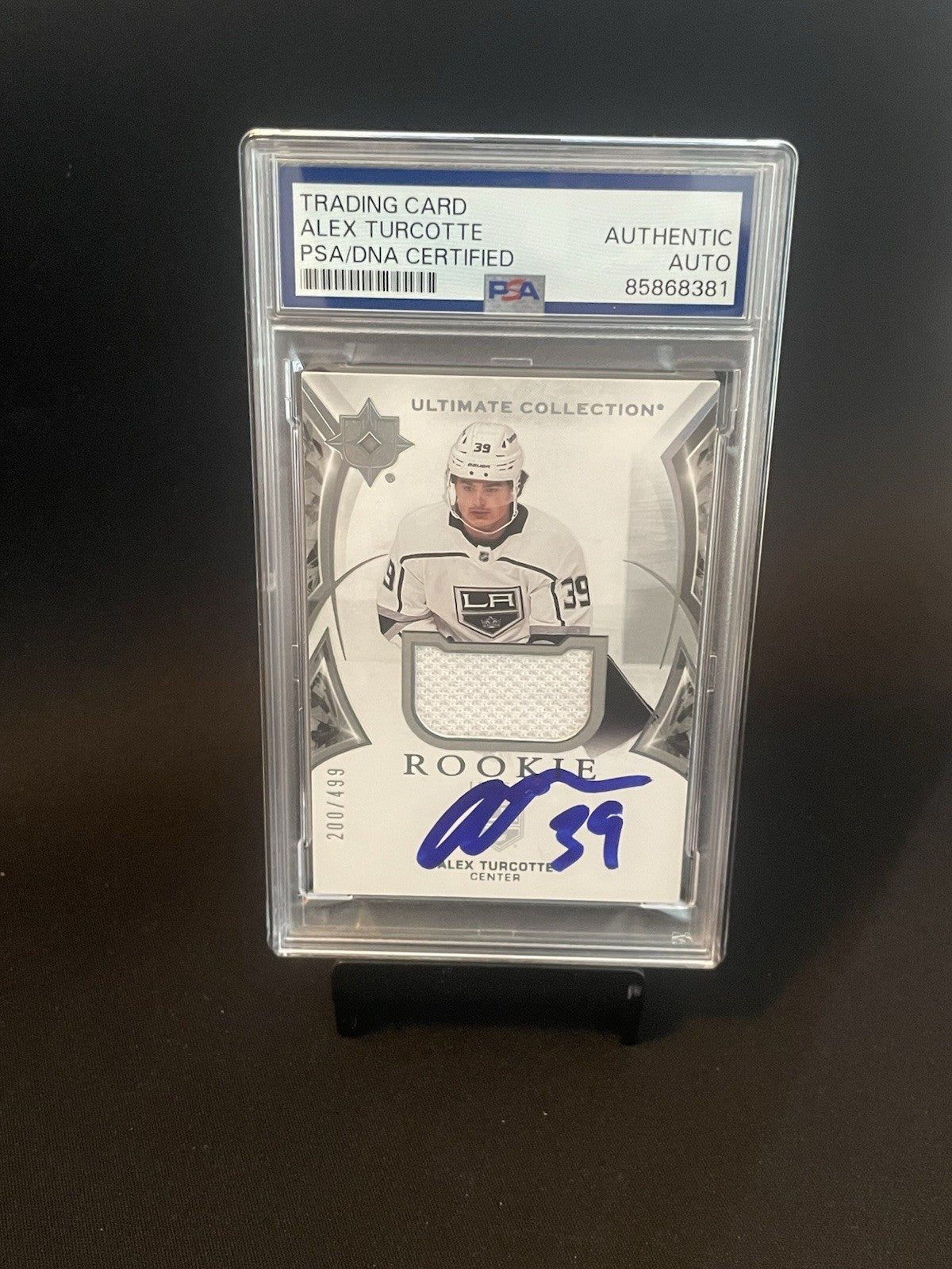 Alex Turcotte Signed 2021 UD Ultimate Collection PSA Patch Autographed LA Kings