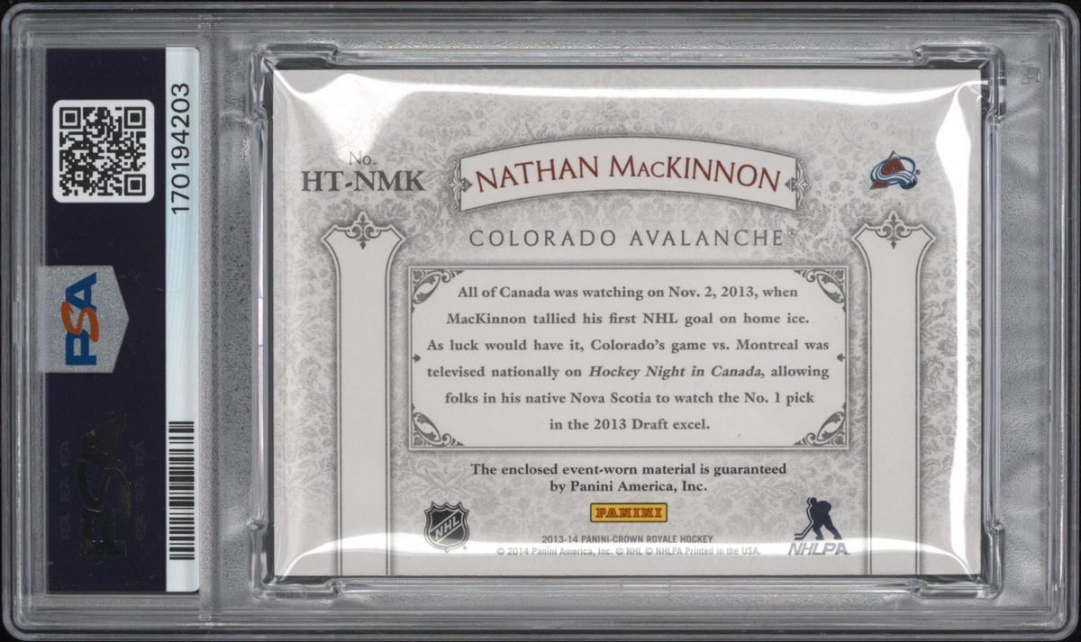 Nathan MacKinnon Signed 2013 Panini Crown Royale PSA/DNA Rookie Patch Auto #NMK