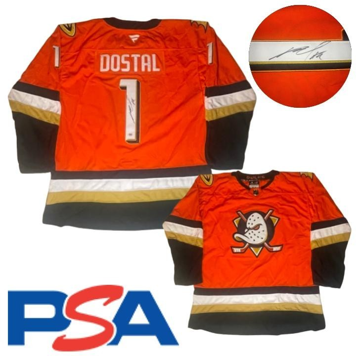 Lukas Dostal Signed Jersey PSA/DNA Autographed Anaheim Ducks