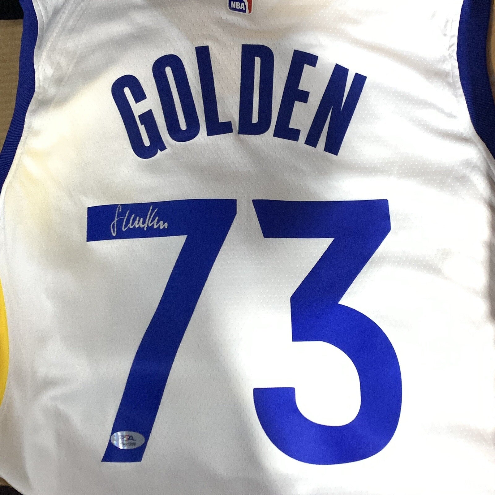 Steve Kerr Signed 2016 73 Ws Custom "Golden" Jersey PSA/DNA Warriors Autographed