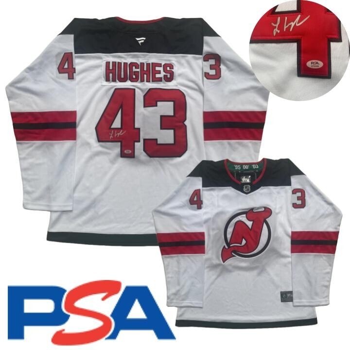 Luke Hughes Signed Jersey PSA/DNA Autographed New Jersey Devils