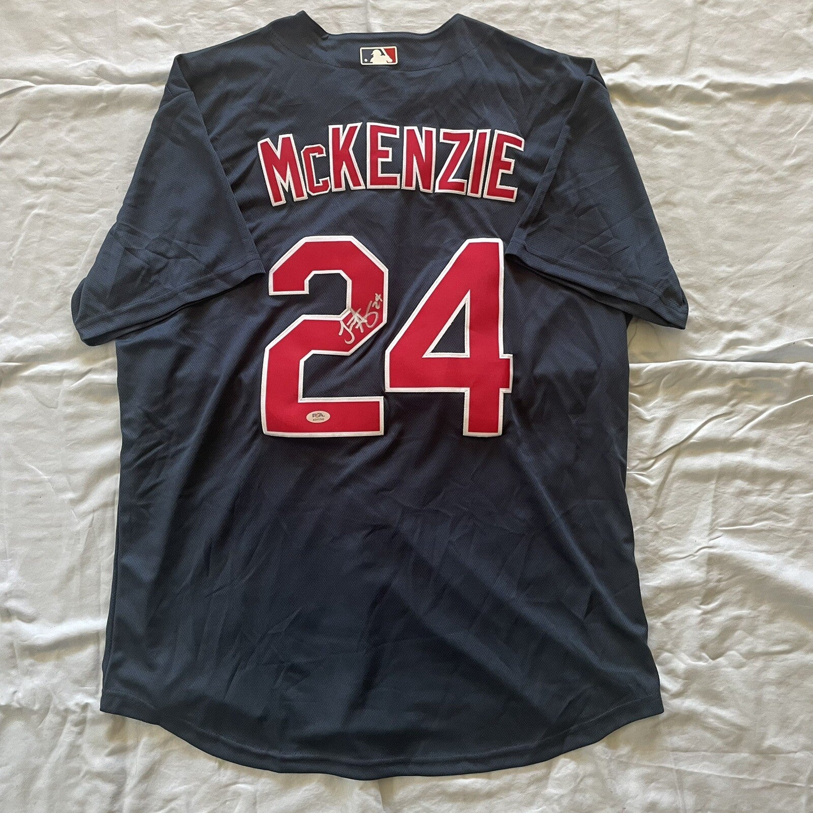 Triston McKenzie Signed Jersey PSA/DNA Autographed Cleveland Guardians Dr Sticks