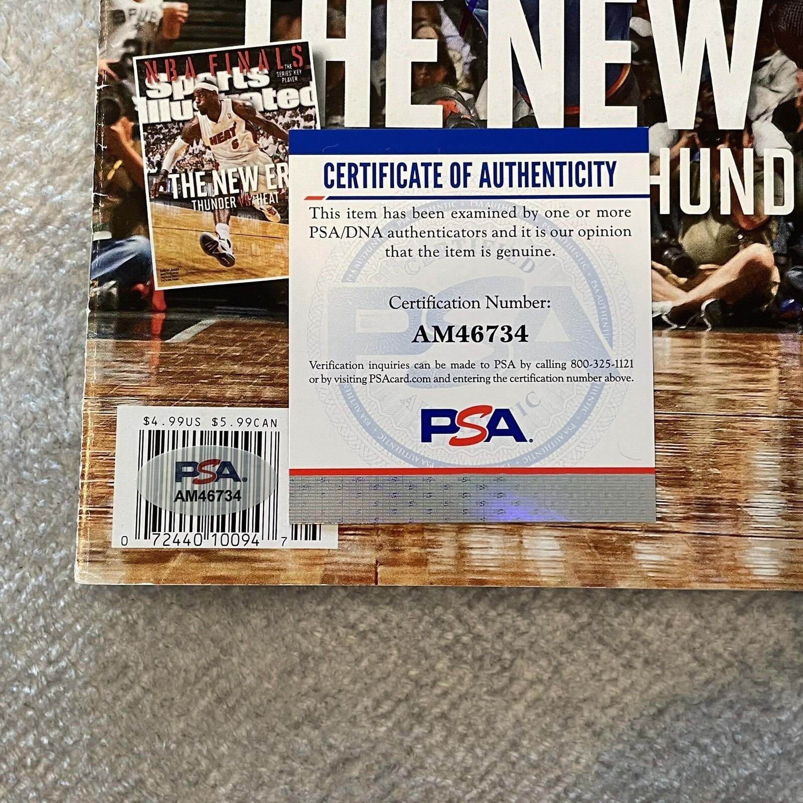 Kevin Durant Signed Sports Illustrated Magazine PSA/DNA Autographed Thunder