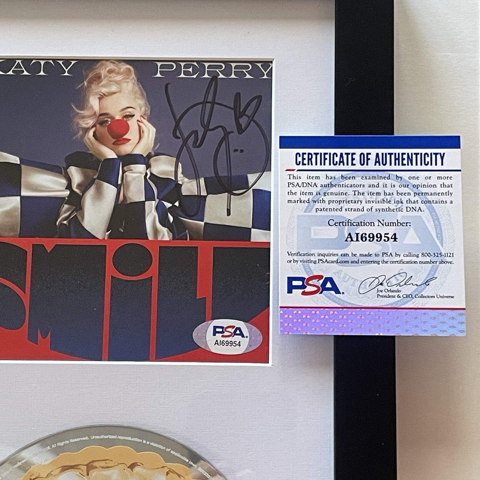 Katy Perry Signed Smile Framed CD PSA/DNA COA Autographed Album