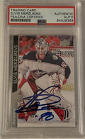 Elvis Merzlikins Signed 2020 Upper Deck PSA/DNA Encapsulated Autographed