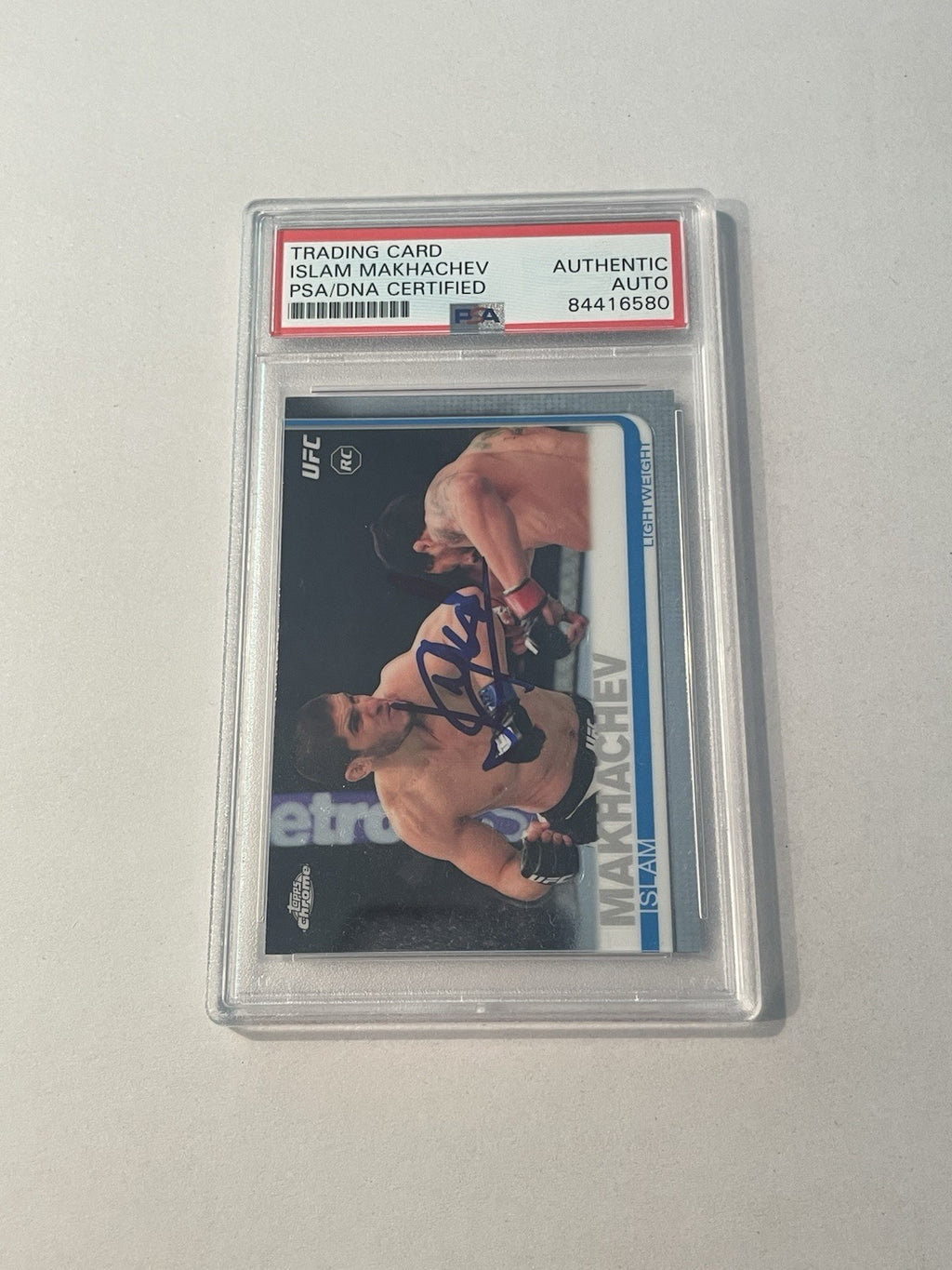Islam Makhachev Signed 2019 Topps Chrome PSA/DNA Auto Rookie Card RC #92