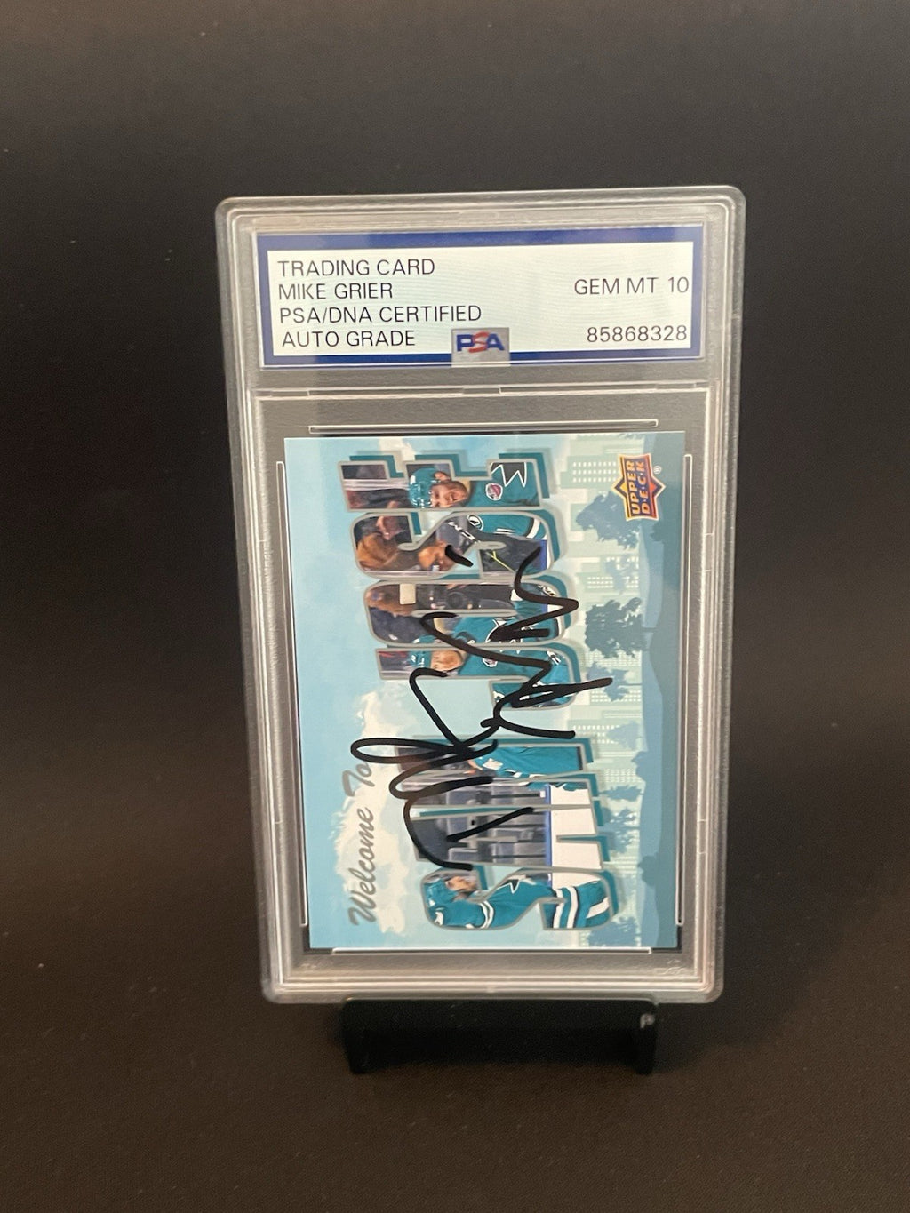 Mike Grier Signed 2022 UD Team Card PSA Auto 10 #WT-24 Welcome To San Jose
