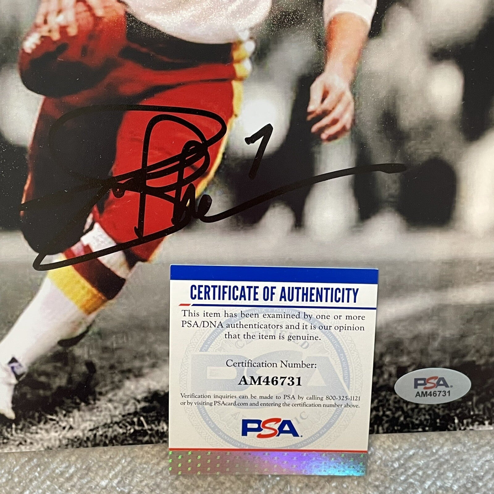 Joe Theismann Signed 8x10 Photo PSA/DNA Autographed Commanders
