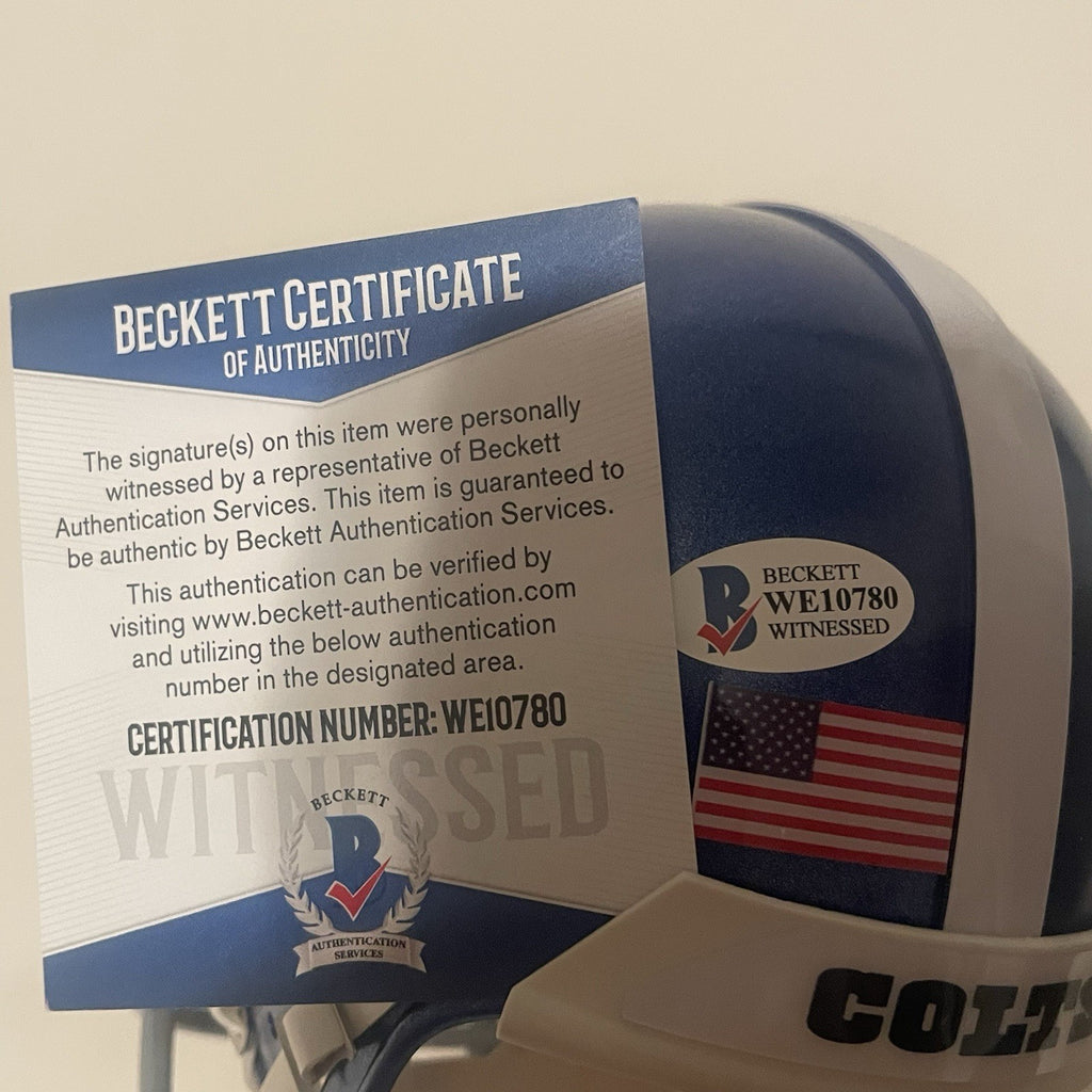Daniel Jones Signed Colts Alt Mini Helmet Beckett Witnessed COA Autographed