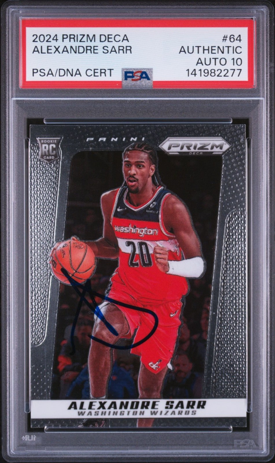 Alexandre Sarr Signed 2024 Prizm Deca PSA/DNA Auto 10 #64