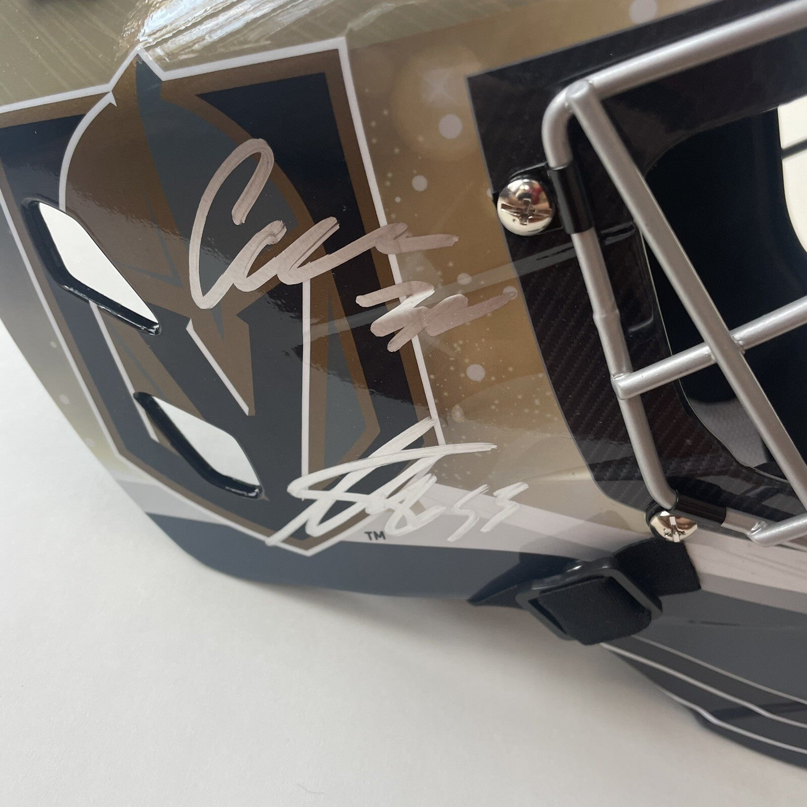 Adin Hill & Ilya Samsonov Signed FS Goalie Mask JSA COA Autographed Vegas