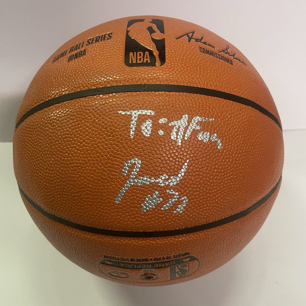 James Wiseman signed NBA Spalding Basketball PSA/DNA Pacers Inscribed To A Fan