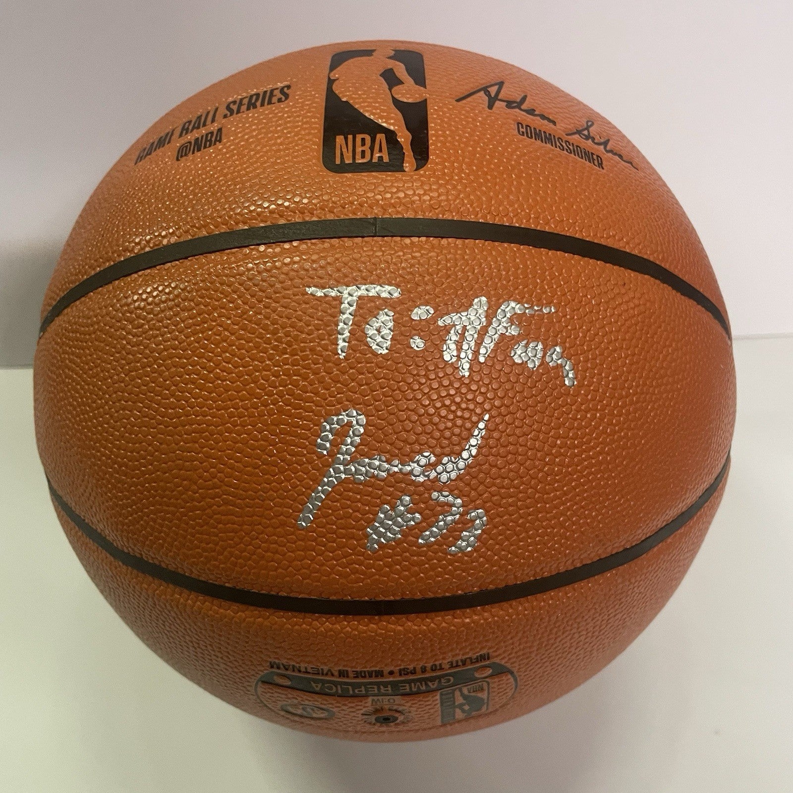 James Wiseman signed NBA Spalding Basketball PSA/DNA Pacers Inscribed To A Fan