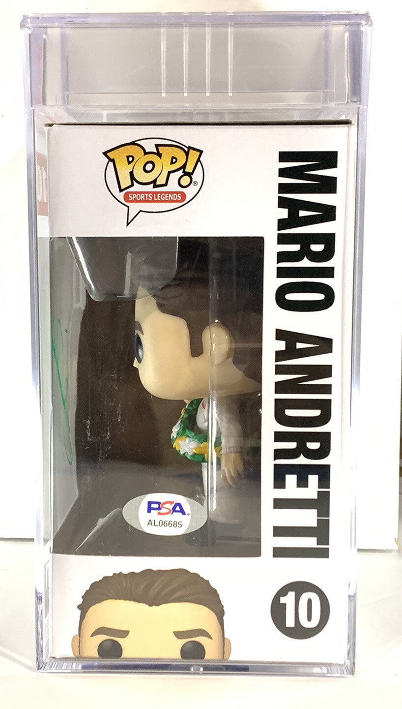 Mario Andretti Signed Funko POP PSA/DNA Auto 10 Encapsulated Autographed Racing