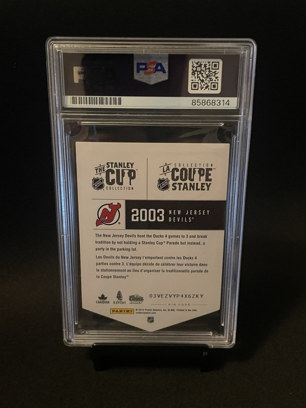Ken Daneyko Signed 2012 Panini Molson Stanley Cup ‘03 PSA Auto 10 Autographed