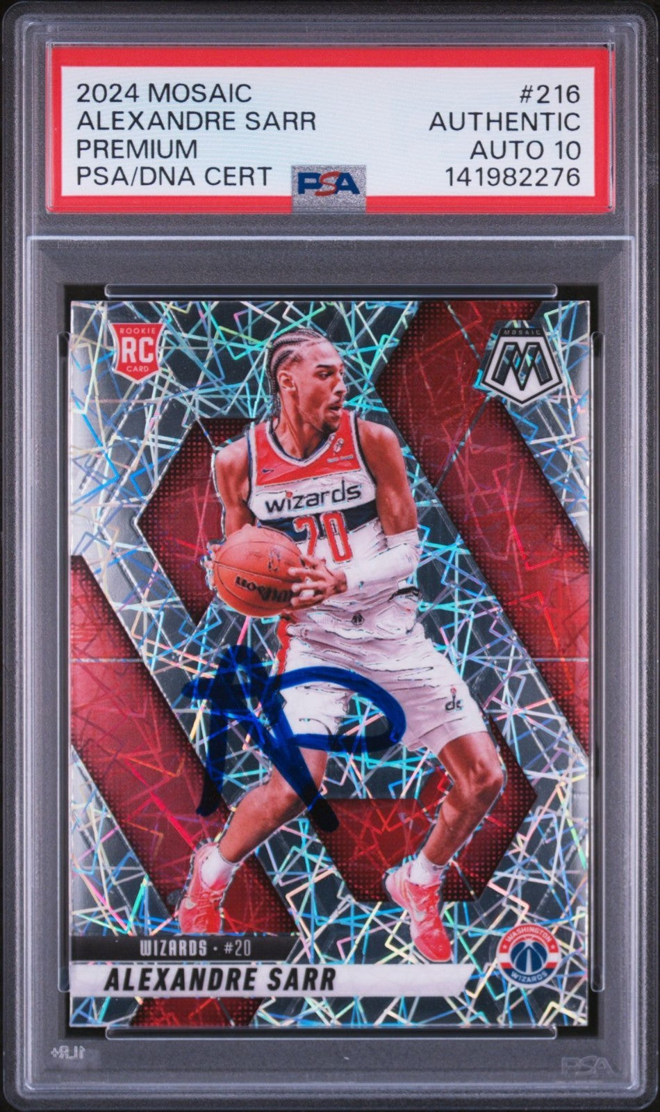 Alexandre Sarr Signed 2024 Mosaic Premium PSA/DNA Auto 10 #216