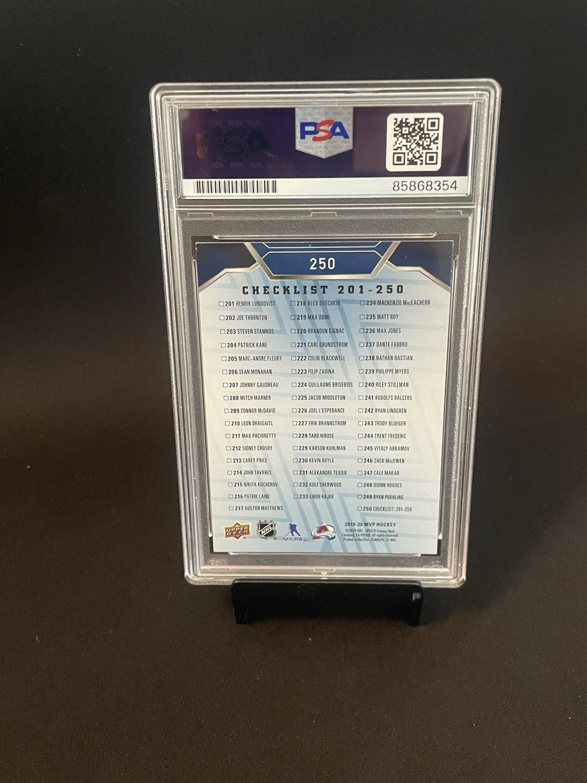 Cale Makar Signed 2019 UD Checklist PSA #250 Rookie RC Avalanche Autographed