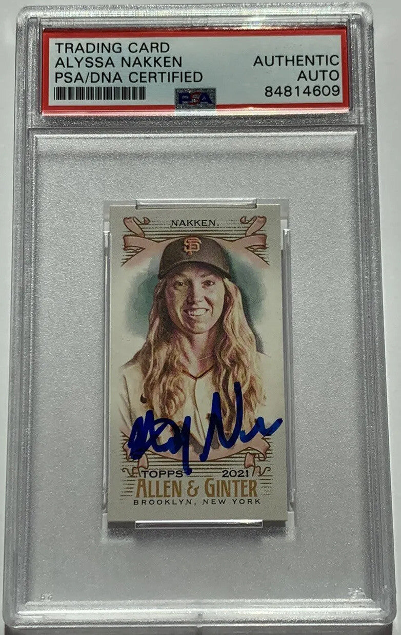 Alyssa Nakken Signed 2021 Allen & Ginter A&G Mini RC PSA/DNA Giants Autographed