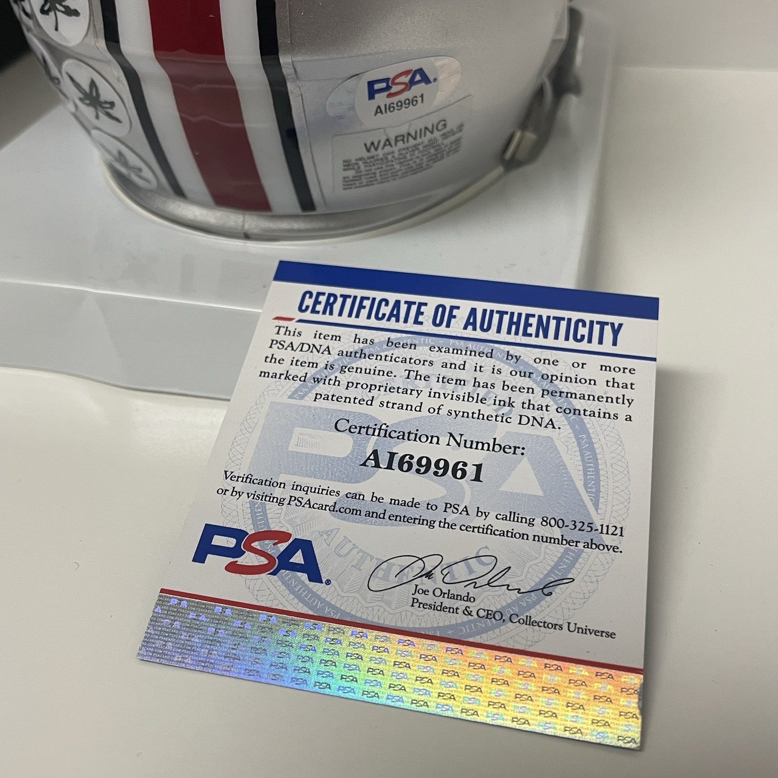 Urban Meyer Signed Ohio State Mini Helmet PSA/DNA Autographed OSU 7-0 Inscribed