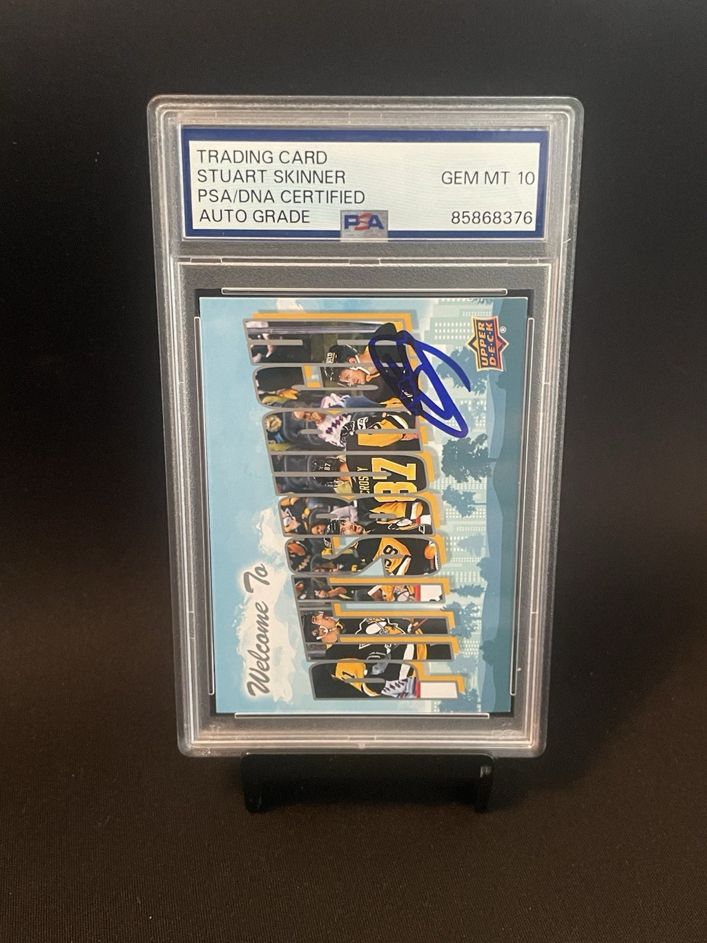 Stuart Skinner Signed Pittsburgh Penguins Team Card PSA Auto 10 #WT-23